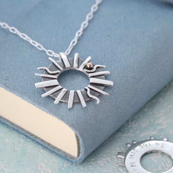 Personalised sun ray necklace