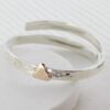 Gold heart personalised baby bangle